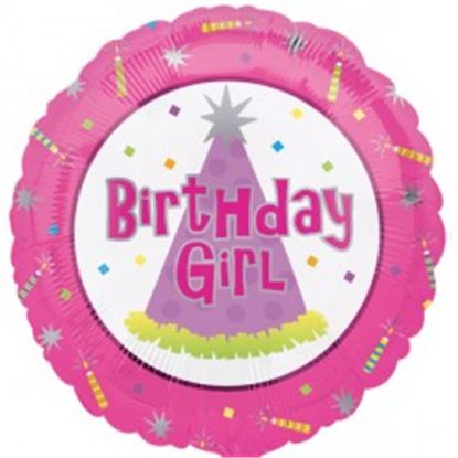 Picture of ANAGRAM 17 INCH FOIL BALLOON - BIRTHDAY GIRL HAT
