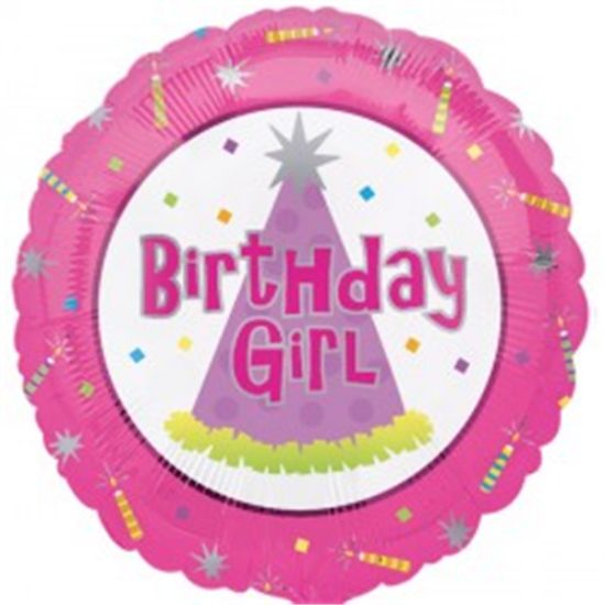 Picture of ANAGRAM 17 INCH FOIL BALLOON - BIRTHDAY GIRL HAT