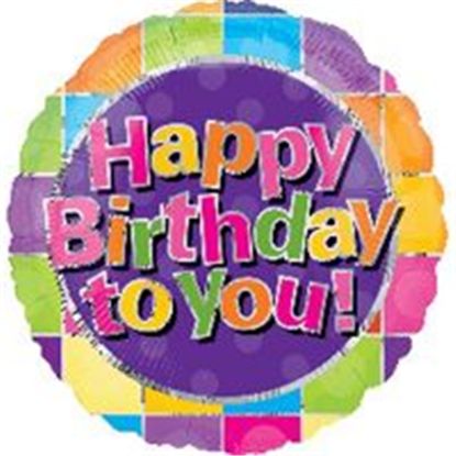 Picture of ANAGRAM 17 INCH FOIL BALLOON HAPPY BIRTHDAY TO YOU - PRIMARY