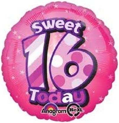 Picture of ANAGRAM 17 INCH FOIL BALLOON - SWEET 16 TODAY