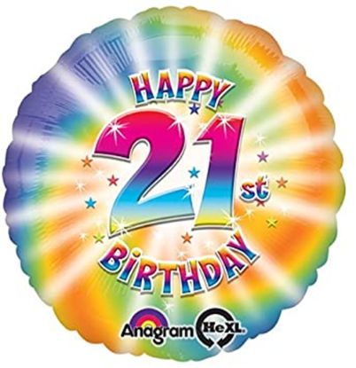 Picture of ANAGRAM 17 INCH FOIL BALLOON - HAPPY 21ST BIRTHDAY