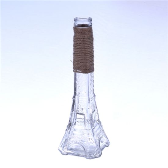 Picture of 23.5cm GLASS EIFFEL TOWER VASE WITH ROPE DECO