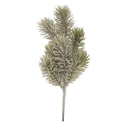 Picture of 28cm SNOWY GLITTERED SPRUCE SPRAY GREEN