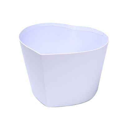 Picture of 14cm HEART SHAPED CARDBOARD POT PEARL WHITE X 10pcs