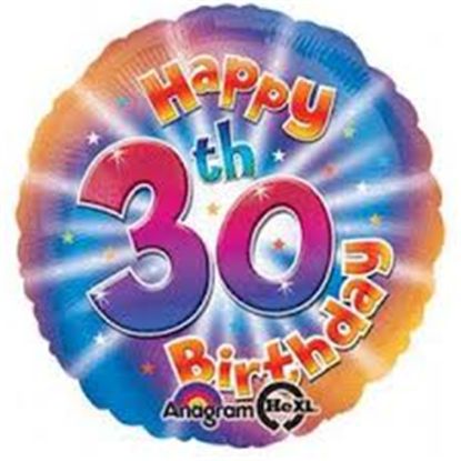 Picture of ANAGRAM 17 INCH FOIL BALLOON - HAPPY 30TH BIRTHDAY