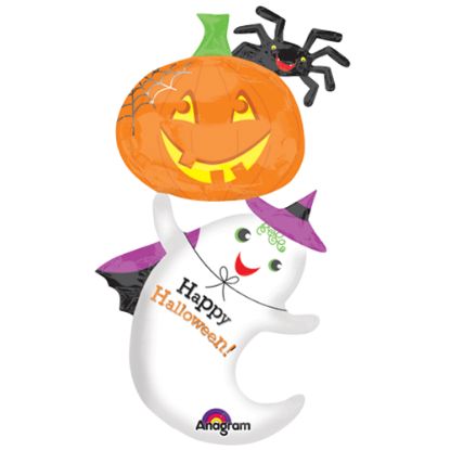Picture of ANAGRAM 54 INCH XL FOIL BALLOON - GHOST/PUMPKIN HALLOWEEN