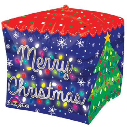 Picture of ANAGRAM 15 INCH FOIL BALLOON MERRY CHRISTMAS - CUBE
