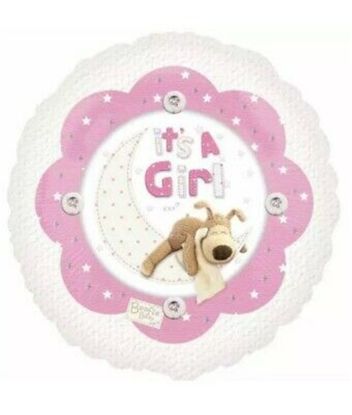 Picture of ANAGRAM 18 INCH FOIL BALLOON - BOOFLE ITS A GIRL PINK