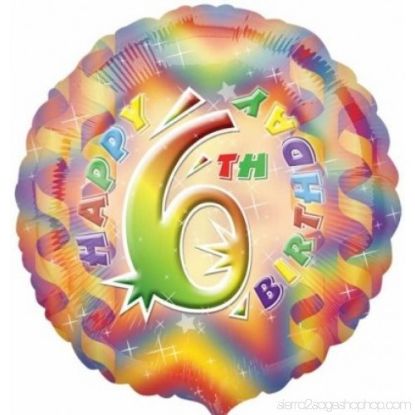 Picture of ANAGRAM 17 INCH FOIL BALLOON - HAPPY 6TH BIRTHDAY