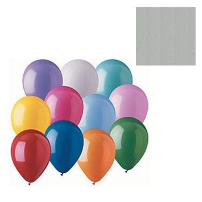 Picture of 12 INCH PREMIUM QUALITY LATEX BALLOONS X 100pcs METALLIC SILVER