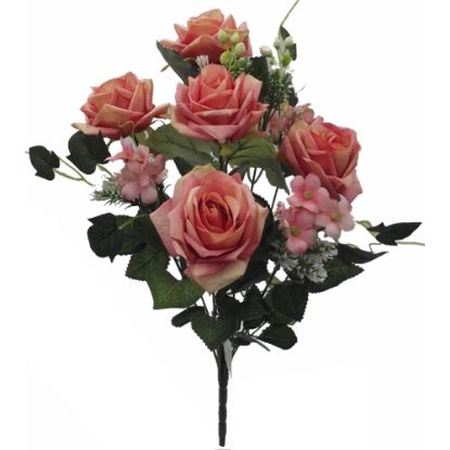 Picture of 50cm LARGE ROSE AND BERRY BUSH PEACH/PINK