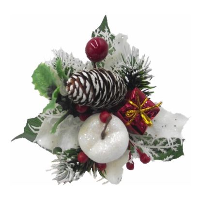 Picture of XMAS PICK WITH PARCEL APPLE AND HOLLY RED/WHITE X 96pcs