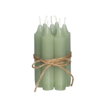 Picture of 11cm TAPER CANDLE DUSTY GREEN X 42pcs (BOX OF 6 BUNDLES)