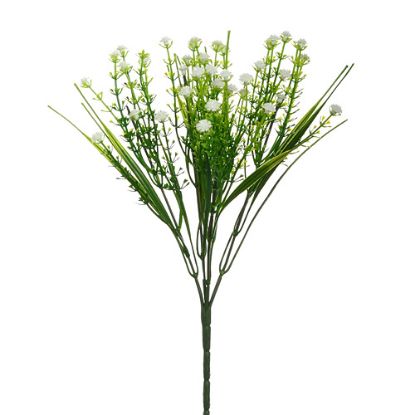 Picture of 32cm PLASTIC GYP AND GRASS BUSH WHITE
