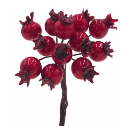 Picture of 10cm BERRY BUNDLE (12 BERRIES) RED