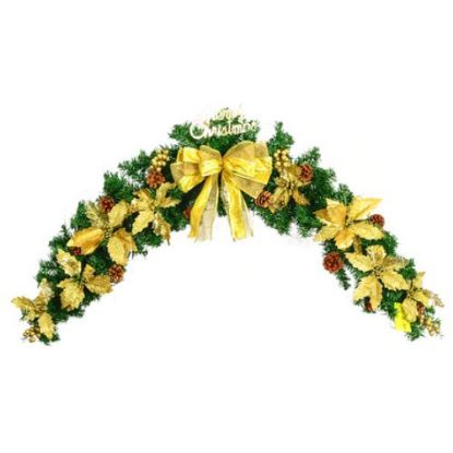 Picture of CHRISTMAS SWAG GARLAND GREEN/GOLD 1.5met