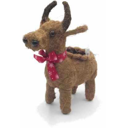 Picture of 32cm COCO FIBRE STANDING REINDEER PLANTER WITH PLASTIC LINING
