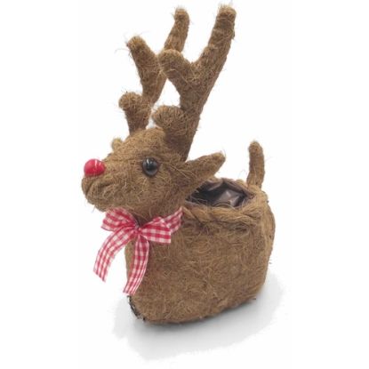 Picture of 30cm COCO FIBRE REINDEER PLANTER WITH PLASTIC LINING