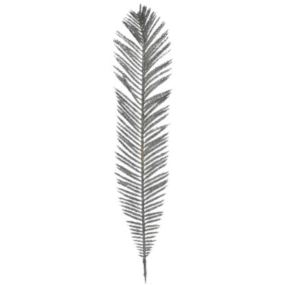 Picture of 60cm GLITTERED LARGE FERN SPRAY SILVER