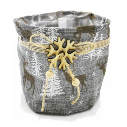Picture of 13cm CLOTH PLANTER - REINDEER GREY
