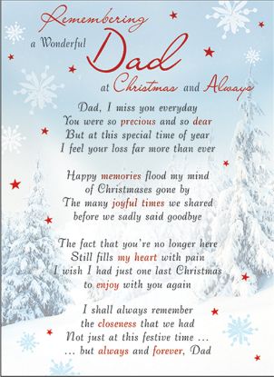Picture of PLASTIC COATED MEMORIAL CARD X 6pcs - REMEMBERING A WONDERFUL DAD