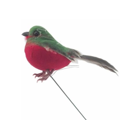 Picture of 11.5cm ROBIN PICK ON 20cm WIRE RED/BROWN X 12pcs