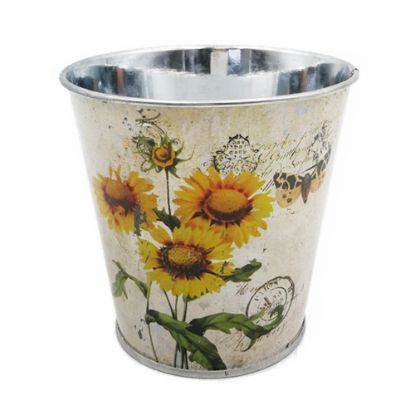 Picture of 10cm METAL POT - SUNFLOWER