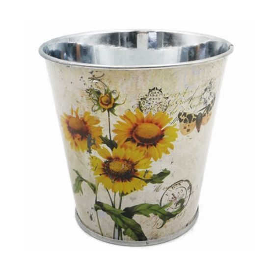 Picture of 10cm METAL POT - SUNFLOWER
