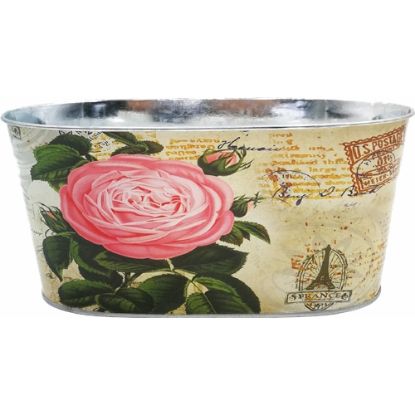 Picture of 25cm METAL OVAL PLANTER - ROSE