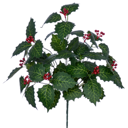 Picture of 40cm LARGE HOLLY AND BERRY BUSH GREEN