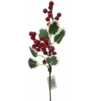 Picture of 37cm HOLLY AND BERRY SPRAY RED/GREEN