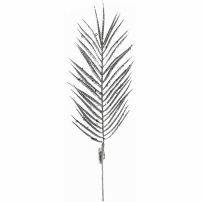 Picture of 59cm GLITTERED FERN SPRAY SILVER