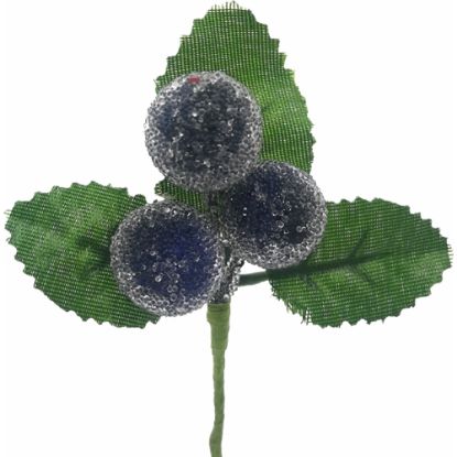 Picture of 10cm FROSTED RASPBERRY PICK DARK BLUE X BAG OF 6pcs