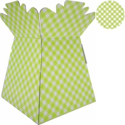 Picture of BOUQUET BOX GLOSSY - GINGHAM LIME GREEN X 30pcs