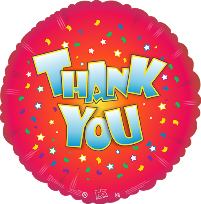 Picture of FS BALLOONS 18 INCH HOLOGRAPHIC FOIL BALLOON - THANK YOU RED