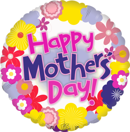 Picture of FS BALLOONS 18 INCH HOLOGRAPHIC FOIL BALLOON - HAPPY MOTHERS DAY HAPPY FLOWERS