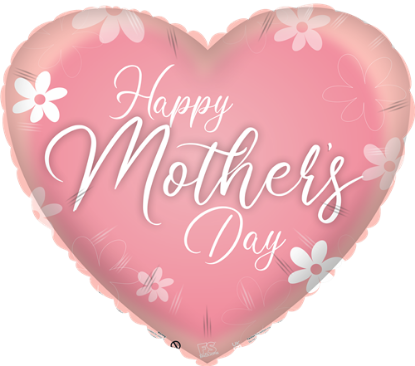 Picture of FS BALLOONS 18 INCH HOLOGRAPHIC FOIL BALLOON - HAPPY MOTHERS DAY HEART PINK