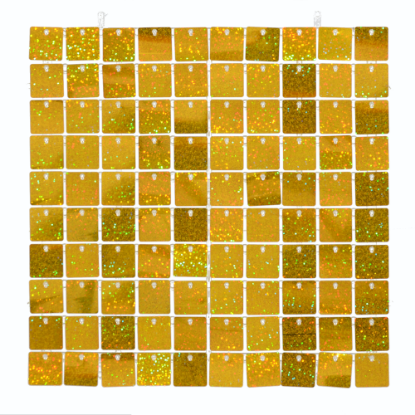 Picture of SEQUIN WALL PANEL 30cm X 30cm SQUARE SEQUINS ACRYLIC BACKED HOLOGRAPHIC GOLD (NOT COMPATIBLE WITH TYPE B)