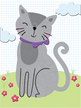 Picture of 10cm MINI GIFT CARD X 6pcs - NO MESSAGE CAT