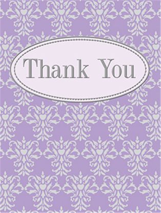 Picture of 10cm MINI GIFT CARD X 6pcs - THANK YOU DAMASK