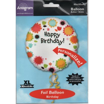 Picture of ANAGRAM 18 INCH FOIL BALLOON HAPPY BIRTHDAY - PERSONALIZE