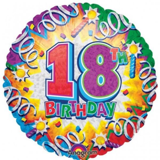 Picture of ANAGRAM 18 INCH FOIL BALLOON - HAPPY 18TH BIRTHDAY