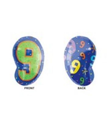 Picture of ANAGRAM 21 INCH FOIL BALLOON - JR. SHAPE HAPPY 9TH BIRTHDAY