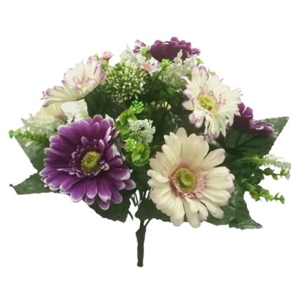 Picture of 39cm GERBERA AND BERRY BUSH PURPLE/IVORY