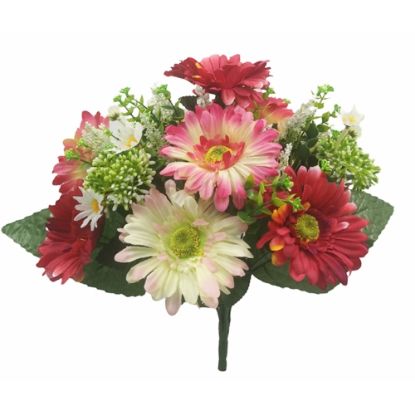Picture of 39cm GERBERA AND BERRY BUSH PINK/IVORY