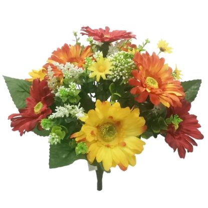 Picture of 39cm GERBERA AND BERRY BUSH YELLOW/RED/ORANGE