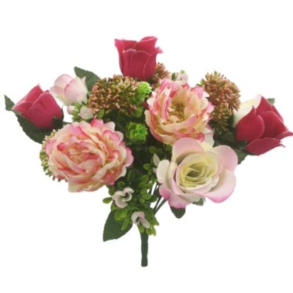 Picture of 36cm ROSE AND PEONY BUSH PINK MIX