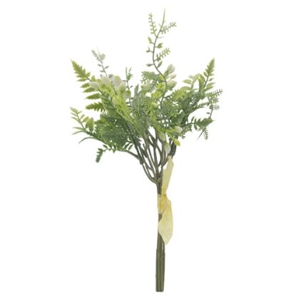 Picture of 32cm FOLIAGE BUNDLE WITH BERRIES GREEN/WHITE