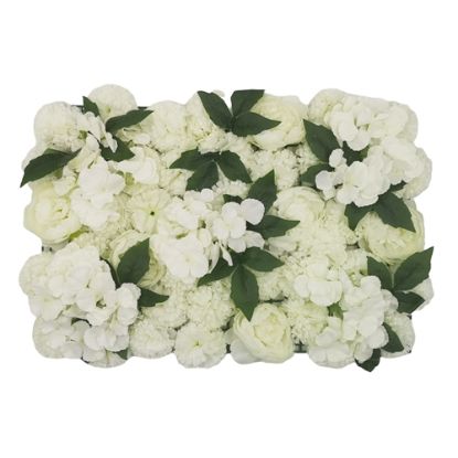 Picture of FLOWER WALL WITH PEONIES CARNATIONS AND HYDRANGEAS 60cm X 40cm IVORY