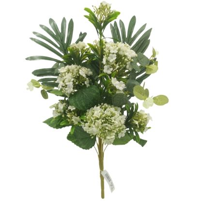 Picture of 48cm BUDDING HYDRANGEA AND FOLIAGE BOUQUET IVORY